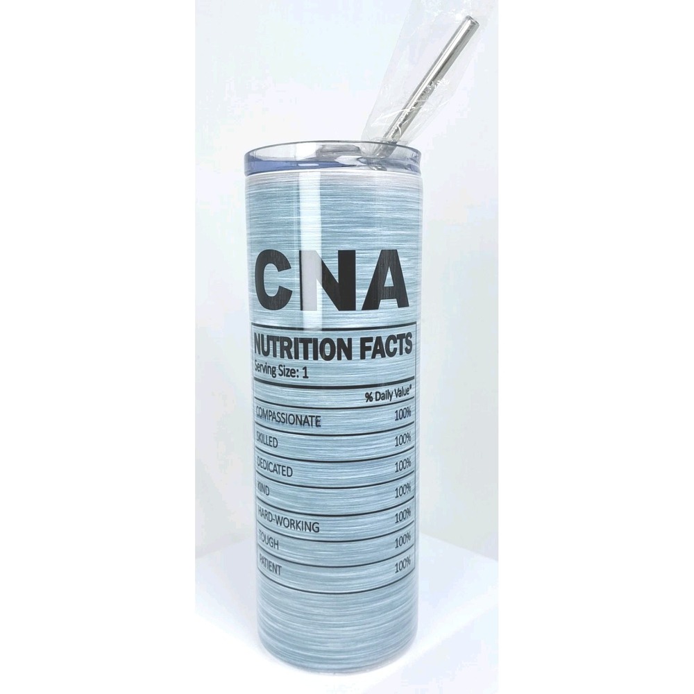 CNA Nurse 20oz Stainless Steel Insulated Tumbler with Stainless‎ Straw New